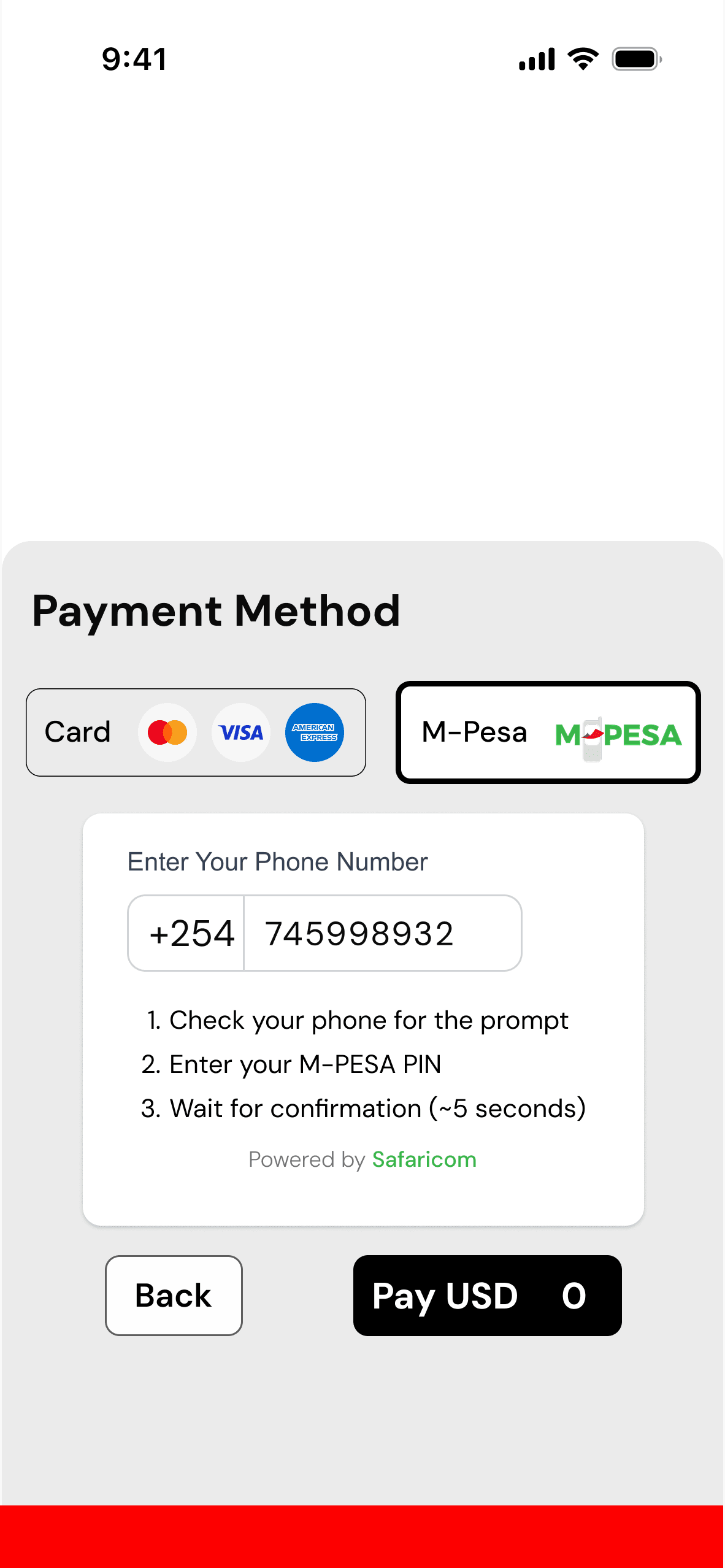 M-Pesa mobile payment flow